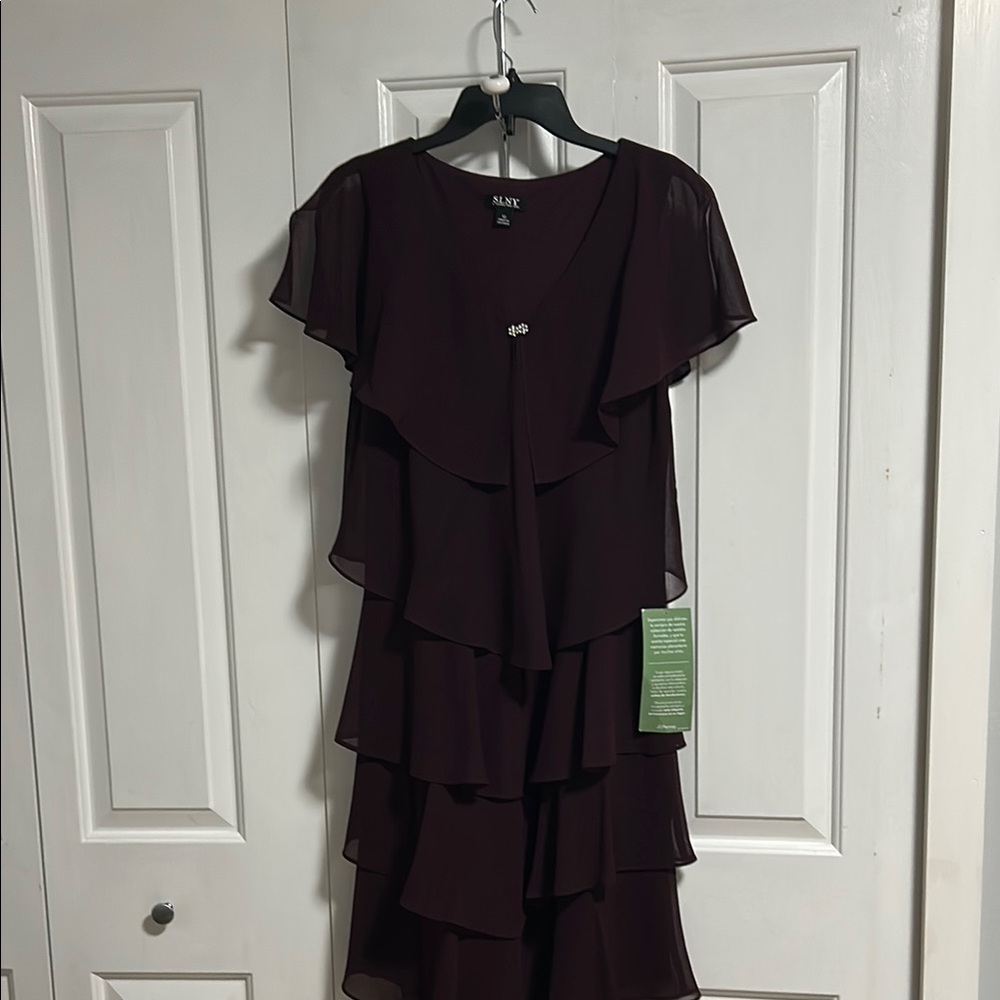 Eggplant Midi Sundress with Ruffled Tiers. Bought for wedding but NEVER WORN